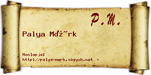 Palya Márk névjegykártya