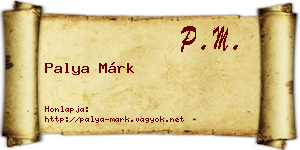 Palya Márk névjegykártya